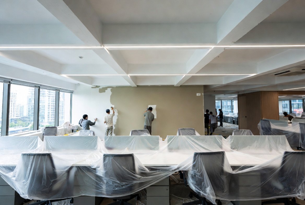 Commercial and office painting in Singapore CBD or business park