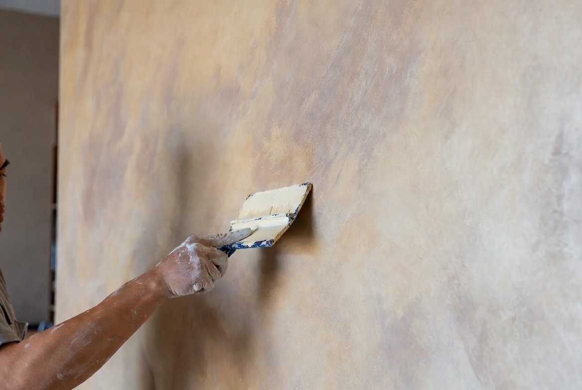 Texture and decorative finishes venetian plaster in Singapore interior